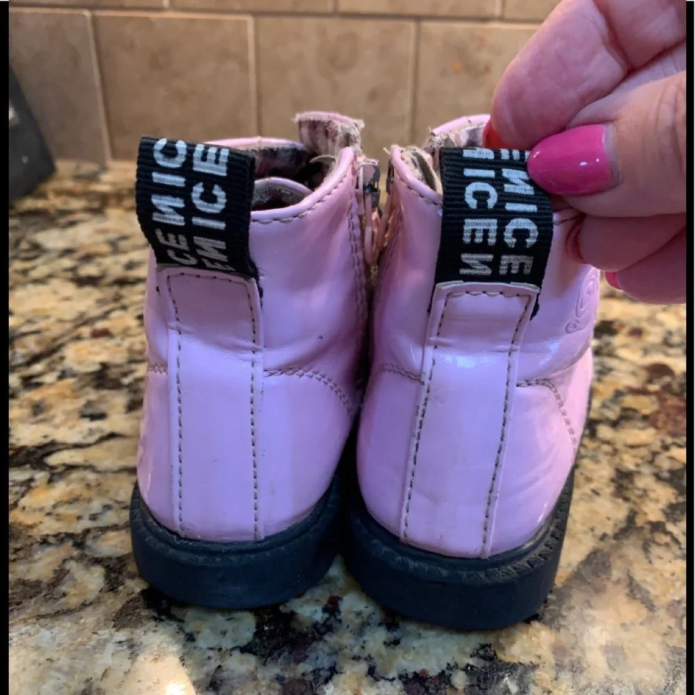 Dinimigi Soft Pink Toddler Ankle Boots